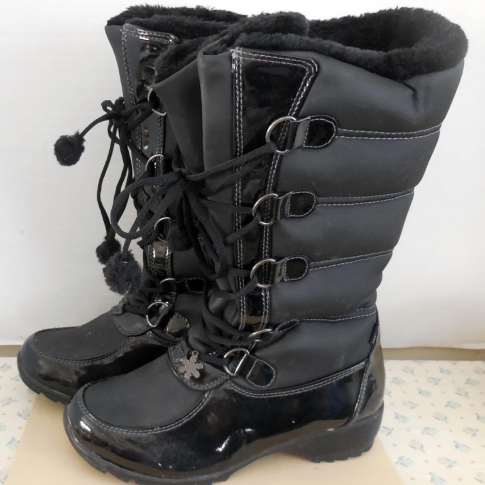 Sporto "Lana" Size 9 black lace-up winter boots